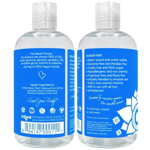 Sliquid H2O Water-Based Lube, 8.5 oz view 2