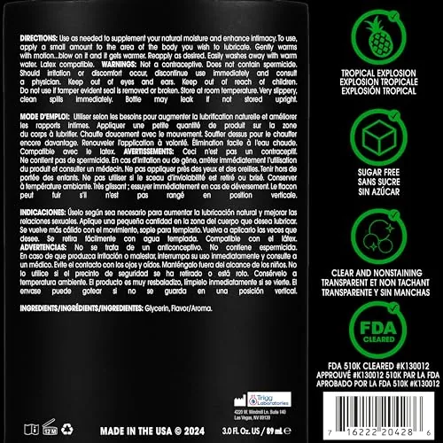 Wet Tropical Explosion Warming Flavored Lube, 3 fl oz view 2