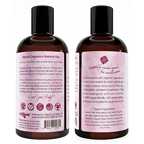 Sliquid Organics Aloe Water-Based Lube, 8.5 oz view 2