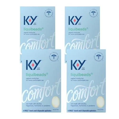 K-Y Liquibeads Silicone Moisturizer, 6 Inserts (4-pack)