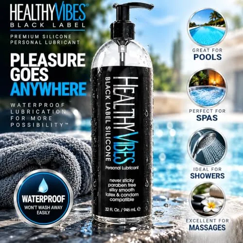 Healthy Vibes Silicone Lube, 32 oz view 3
