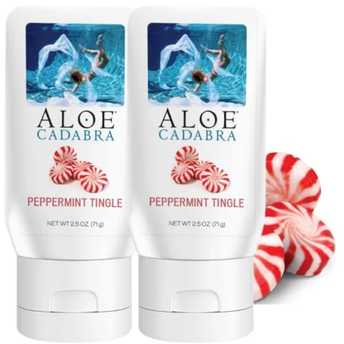 Aloe Cadabra Peppermint Tingle Aloe Lube, 2.5 oz (2-pack)