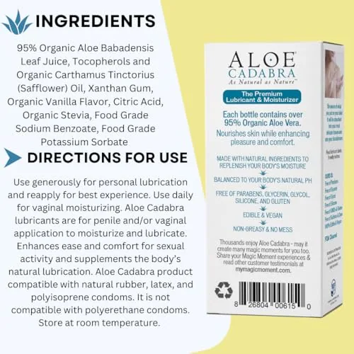 Aloe Cadabra Tahitian Vanilla Aloe Lube, 2.5 oz (2-pack) view 3