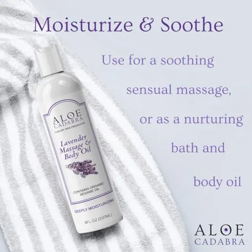 Aloe Cadabra Lavender Body Massage Oil, 8 oz view 4