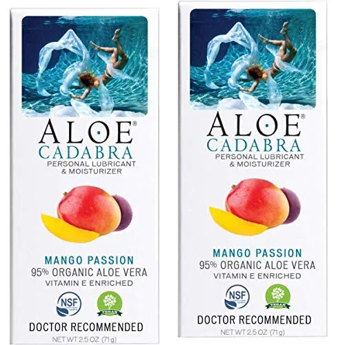 Aloe Cadabra Mango Passion Aloe Lube, 2.5 oz (2-pack)