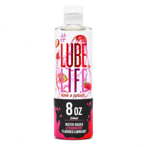 LubeLife Strawberry Flavored Lube, 8 fl oz