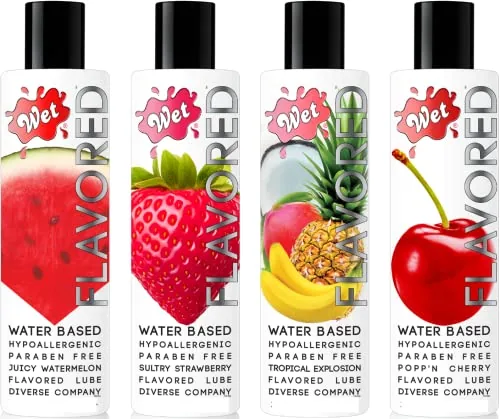 Wet Edible Lube Sampler, 4 x 1 fl oz
