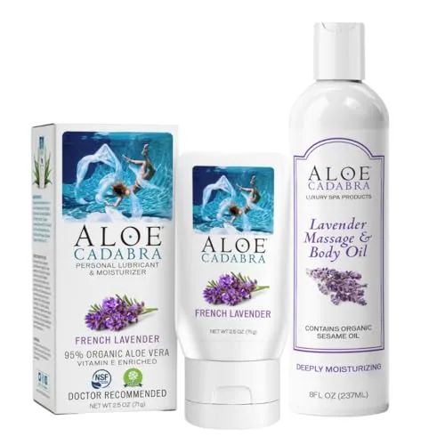 Aloe Cadabra Lavender Massage Oil & Lube Set