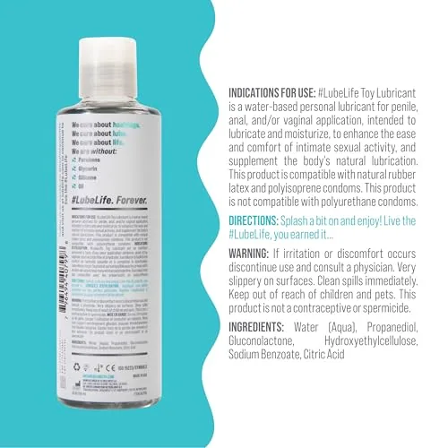 LubeLife Water Based Toy Lube, 2 x 8 fl oz view 2